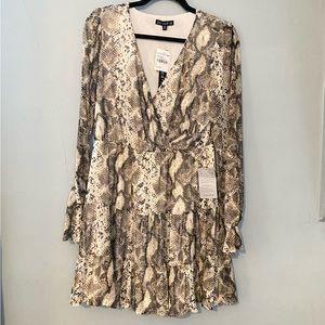 NWT Snake Print Long Sleeve Dress